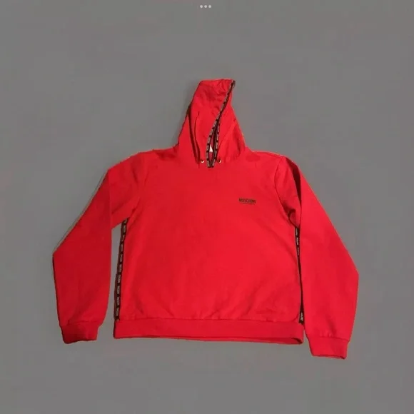 Mens Moschino Hoodie Red XL